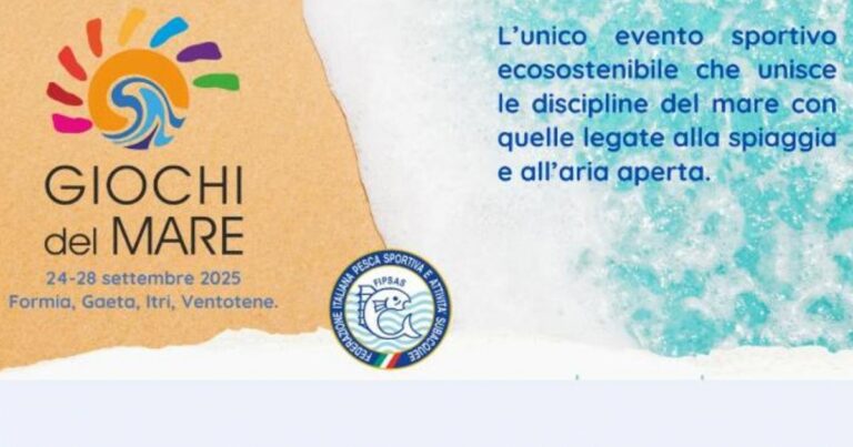 Giochi del mare 2025 al via: Ventotene, Formia, Gaeta e Itri protagoniste dello sport